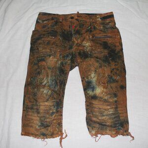 Robins Jean Vintage Distressed Mens Long Shorts Torn, 30